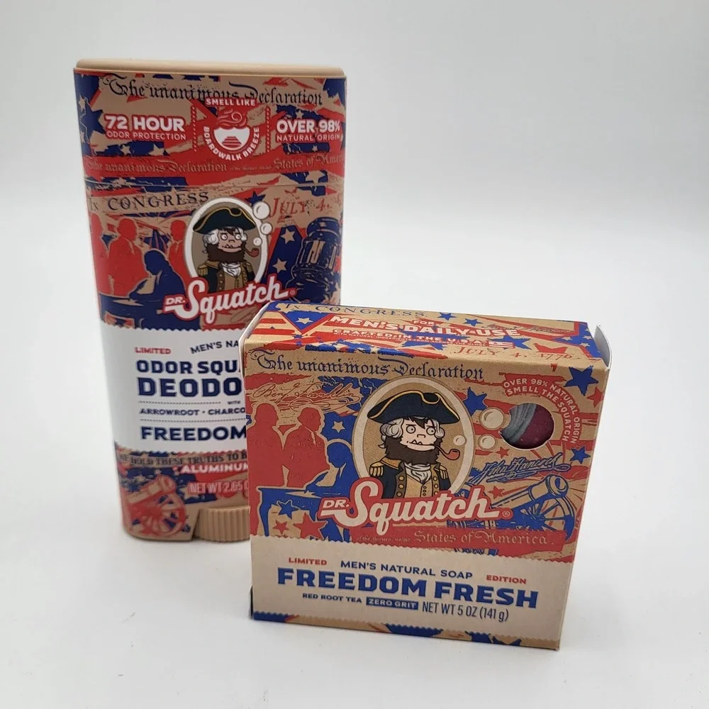 Dr. Squatch Freedom Fresh Aluminum Free Deodorant 2.65oz Zero Grit Bar Soap 5oz
